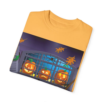 Whimsical Halloween Mischief Unisex Garment-Dyed T-shirt