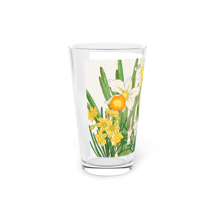 Daffodils by Tanigami Kônan Pint Glass – Spring Blooms & Japanese Woodblock Elegance