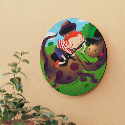 Rip-Roaring Fun Acrylic Wall Clock, Round and Square
