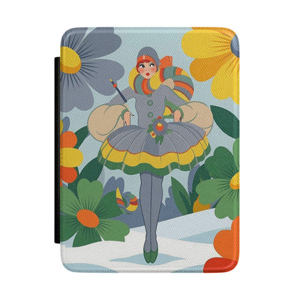 ❄️🌼 The Winter Flower Wanderer Kindle Case – Colorful Art Deco Snow Fantasy