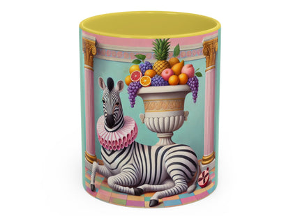 Still Life with Zebra, Fruit, and Pink Columns Colorful Mugs (11oz, 15oz)
