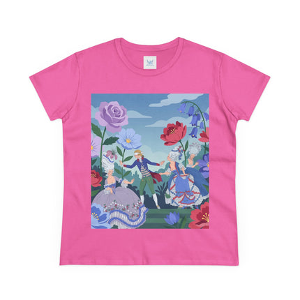 🎭🌸 The Garden Masquerade Cotton Tee – Art Deco Fashion Illustration