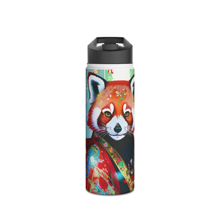 Cybernetic Red Panda Stainless Steel Water Bottle
