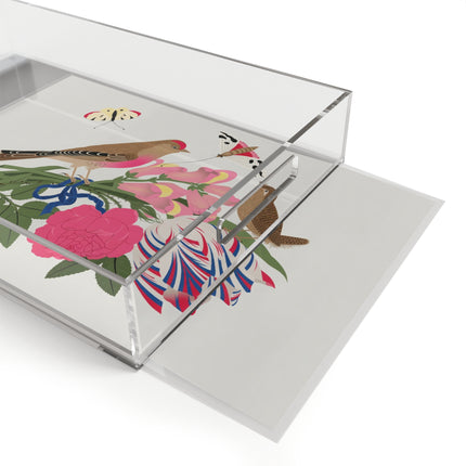 Pink-Breasted Bird & Wren Acrylic Serving Tray