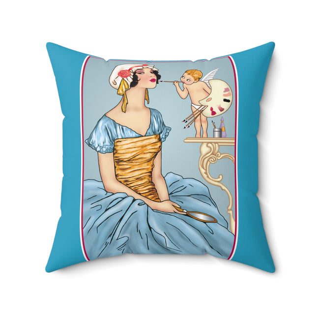 The Enchanting Painter: A Fairy's Artistic Touch Spun Polyester Square Pillow