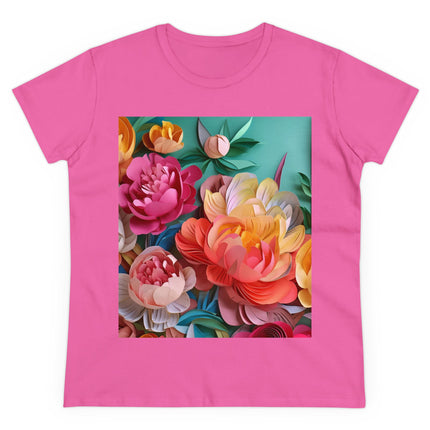Peonies in Full Bloom Women's Midweight Cotton Tee