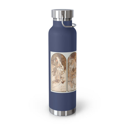 The Seasons by Alphonse Maria Mucha Copper Vacuum Insulated Bottle, 22oz