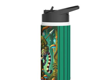 Silent Stripes Stainless Steel Water Bottle, Standard Lid