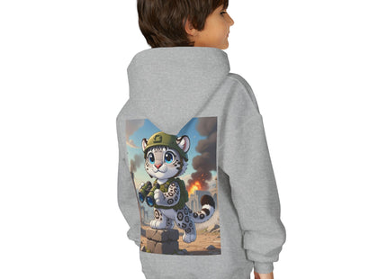 Snow Leopard Lookout Youth Heavy Blend Hooded Sweatshirt