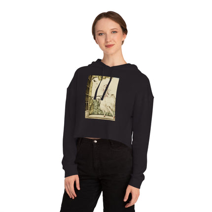 Sur talons rouges (On Red Heels) pl 02 by Gerda Wegener Women’s Cropped Hooded Sweatshirt