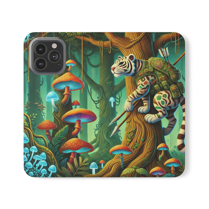 🐅🌿 Silent Stripes Flip Case – Stealth, Grace & Enchanted Forest