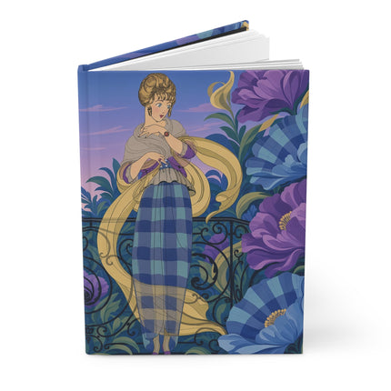 💜💙 The Enchanted Twilight Garden Hardcover Journal – Art Deco Floral Elegance
