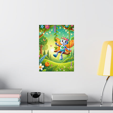🤖🧚 Robot Fairy Matte Vertical Poster – Whimsical Technology & Enchanted Imagination