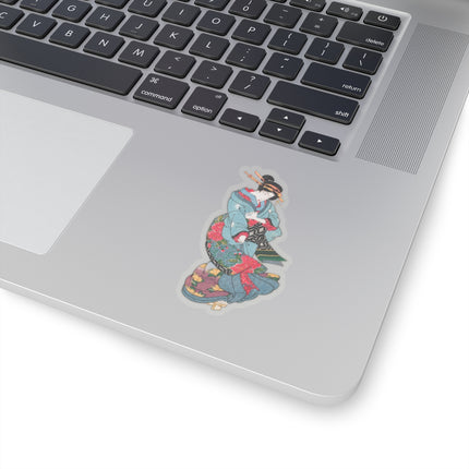 Beauties in a Spring Storm by Keisai Eisen Kiss-Cut Stickers (4 Sizes)