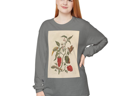Botanical Pl.15 by Maria Sibylla Merian Garment-dyed Long Sleeve T-Shirt
