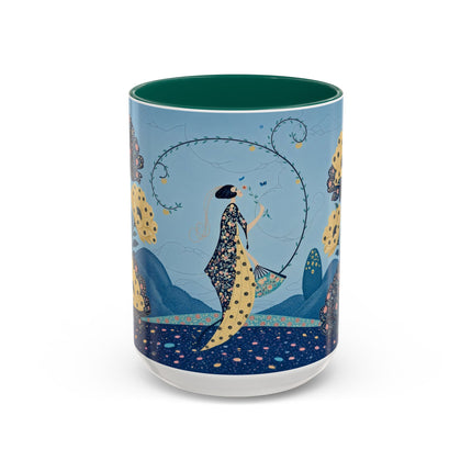 🌼🦋 The Enchanted Butterfly Garden Promenade Colorful Mug – Art Deco Floral Whimsy