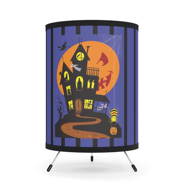 Halloween Night at the Haunted House Tripod Lamp