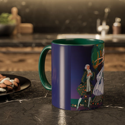 Moonlit Garden Waltz Colorful Mug (11oz, 15oz) – Rococo Romance, Garden Elegance & Enchanted Dance