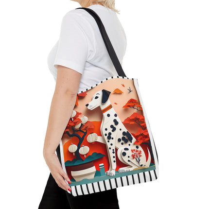 Dalmatian at an Autumn Bonsai Exhibition Tote Bag (AOP)
