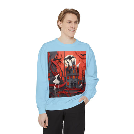 Halloween Night Scene Unisex Garment-Dyed Sweatshirt