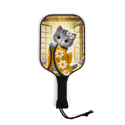 Playful Kitten in the Tea Room Pickleball Kit – Curious Paws & Whimsical Charm