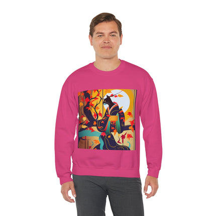 Black Cat in Kimono Unisex Heavy Blend™ Crewneck Sweatshirt