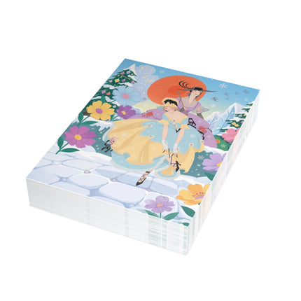 🌸❄️ The Ladies Of The Winter Garden Greeting Card – Art Deco Holiday Fantasy