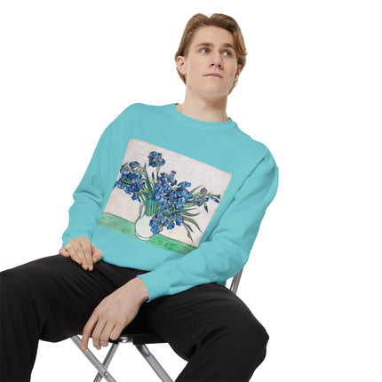 Irises by Vincent Van Gogh Unisex Garment-Dyed Sweatshirt