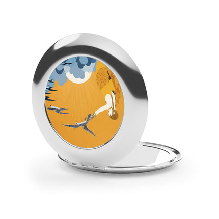 Falcon Mistress Compact Mirror – Art Deco Power & Golden Freedom