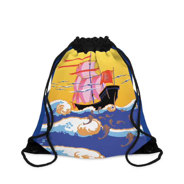 Golden Seas and Whimsical Dreams Drawstring Bag