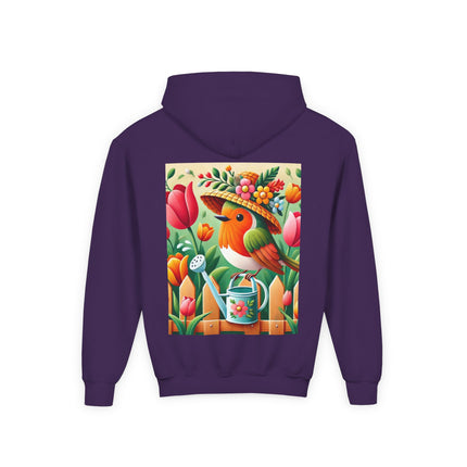 The Little Garden Tender Youth Hooded Sweatshirt – Sunshine, Care & Storybook Charm