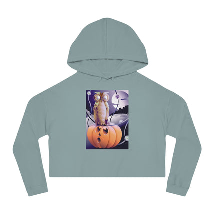The Startled Pumpkin Women’s Cropped Hooded Sweatshirt