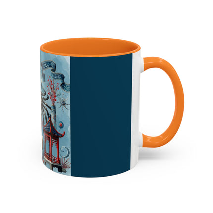 Spotted Crab & Pagoda Colorful Mug – Mystical Ocean & Asian Harmony