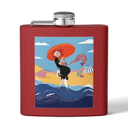 Beachside Promenade Stainless Steel Flask – Chic Summer Stroll & Coastal Glamour