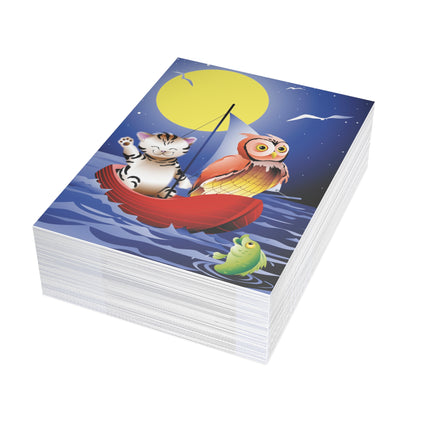 Embarking on a Moonlit Journey Postcards (envelopes included) - Bundles of 10, 30, 50 Pieces
