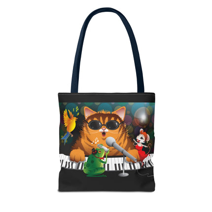 Tote Bag Jazz Cat Music Artwork