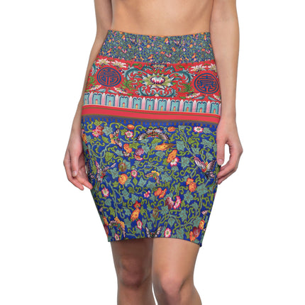 Chinese Ornament by Owen Jones Women's Pencil Skirt (AOP)