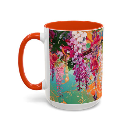 Golden Wisteria Elegance Colorful Mugs (11oz, 15oz)