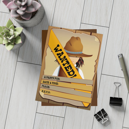 Wild West Party Invitation! Bundles of 10, 30, 50 Pieces Available (envelopes included)