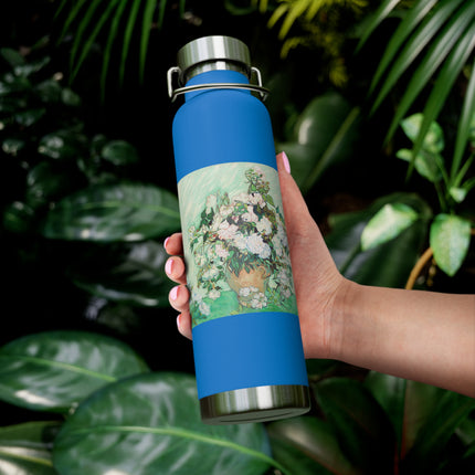 Roses by Vincent Van Gogh Copper Vacuum Insulated Bottle, 22oz