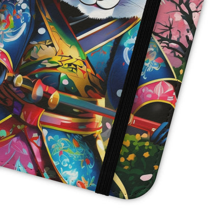 🦊⚔️ Cyberpunk Panda Samurai Flip Case – Futuristic Honor & Kitsune Spirit