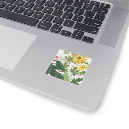 Clerodendrum & Rudbeckia Flower by Tanigami Kônan Kiss-Cut Stickers (4 Sizes)