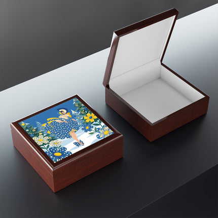 💙🌼 The Bluebell Christmas Promenade Jewelry Box – Art Deco Holiday Fantasy