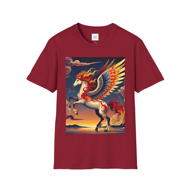 Flame-Winged Horse at Sunset Softstyle T-Shirt