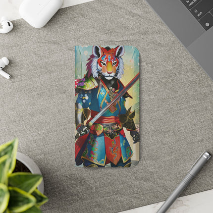 🦁🦊⚔️ Cyberpunk Lion Samurai Flip Case – Futuristic Honor & Kitsune Spirit