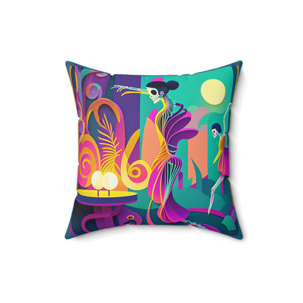 Dance of the Skeleton Ballerinas Spun Polyester Square Pillow