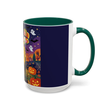 🎃🐈‍⬛ The Pumpkin Moon Embrace Colorful Mug – Whimsical Halloween Charm