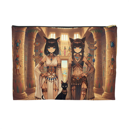 The Egyptian Priestess Cats Flat Pouch – Temple Guardians & Ancient Grace