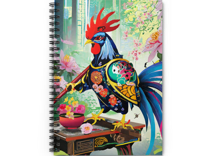 Cyberpunk Rooster Spiral Notebook - Ruled Line
