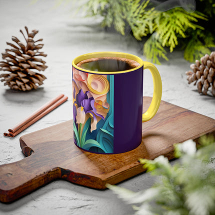 The Elegant Iris Flower Colorful Mugs (11oz, 15oz)